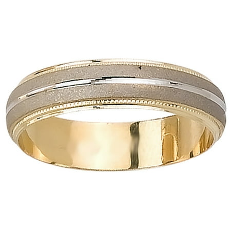 - 18K Two Tone Gold Modern Men's Wedding Band (5mm)