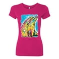 thumbnail image 2 of Wild Bobby, Dean Russo Neon Colorfu Dolphin Animal Lover Women Slim Fit Junior Tee, Raspberry, XX-Large, 2 of 5