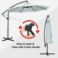 thumbnail image 6 of ABCCANOPY 9 FT 360°Rotation Cantilever Patio Umbrella with Crank & Cross Base for Garden, Backyard, Pool and Beach, 12+ Colors(Light Gray), 6 of 9