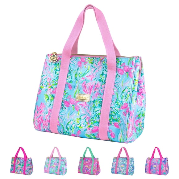 Bolsa Térmica Lilly Pulitzer para Almuerzo, Gran Capacidad, Color Azul