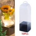 thumbnail image 6 of 10 Pieces Flower Gift Boxes Flower Packaging Box Clear Flower Bouquet Bag Present Boxes Single Rose Flower Box for Anniversary Birthday Gift Black, 6 of 10