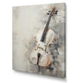 thumbnail image 2 of Designart "White Violin Minimalism Melodies" Music Wall Art Prints, 2 of 7
