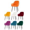 thumbnail image 6 of Curved Back Chair Cover Plush Stretch Swivel Modern Curved Back Chair Slipcover Dining Room Chair Covers Armchair Covers for Banquet Office Living Room Vanity Bedroom 1pcs, Blue, 6 of 6
