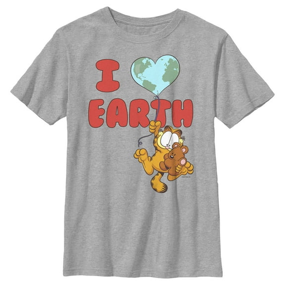 Boy's Garfield I Love Earth Friends  Graphic T-Shirt