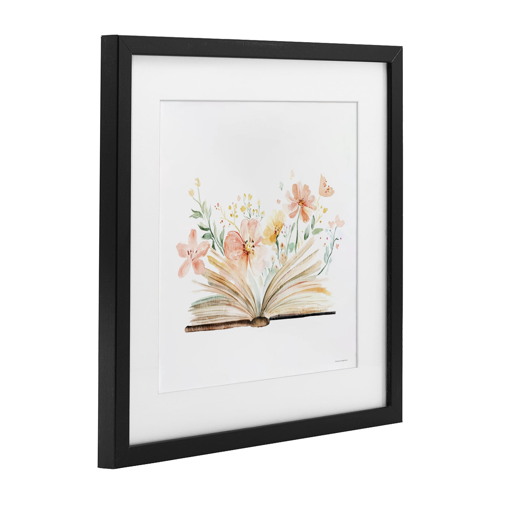 Stupell Industries Floral Flourishing Words Black Framed Print Under Glass, design by Svetlana Aleynikova