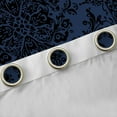 thumbnail image 4 of Manfei Damask Floral Curtains Pack of 2 (42x84 Each),Vintage Baroque Geometric Curtains Blackout,Black Deepblue Bedroom Curtains For Girl Boy,Breathable Home Decor, 4 of 6