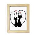 thumbnail image 1 of Amantes de los gatos sihouette animal Valentine Escritorio de madera Arte Pintura 6x8 pulgadas marco de foto foto, 1 of 4