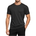 thumbnail image 5 of LIaqionyy Workout Shirt for Mens Casual Loose Short Sleeve Summer Solid Color Comfortable Lightweight Tops, 5 of 7