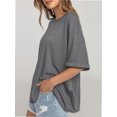thumbnail image 3 of Oversized T Shirts for Women Short Sleeve Loose Fit Crewneck Summer Tops Casual Basic Rolled Sleeves Tee Shirt, 3 of 6