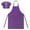 Purple, variant on Toptie Colorful Cotton Canvas Kids Aprons and Hat Set, Party Favors-Red Dot-XL