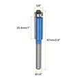 thumbnail image 2 of Uxcell Flush Trim Router Bit 1/4" Shank 3/8" Dia for Woodworking, Blue, 2 of 6