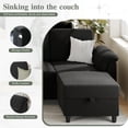 thumbnail image 3 of Sobaniilo 79.4" Sectional Sofa with Movable Storage Ottoman, L-Shaped Convertible Sofa Couch for Small Living Room, Green, 3 of 6