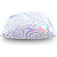 thumbnail image 4 of Holographic Printing Velvet Plush Throw Pillow Cushion Case Cover - 18" x 18" - Invisible Zipper Home Decor Floral for Couch Sofa No Pillow Insert, 4 of 5