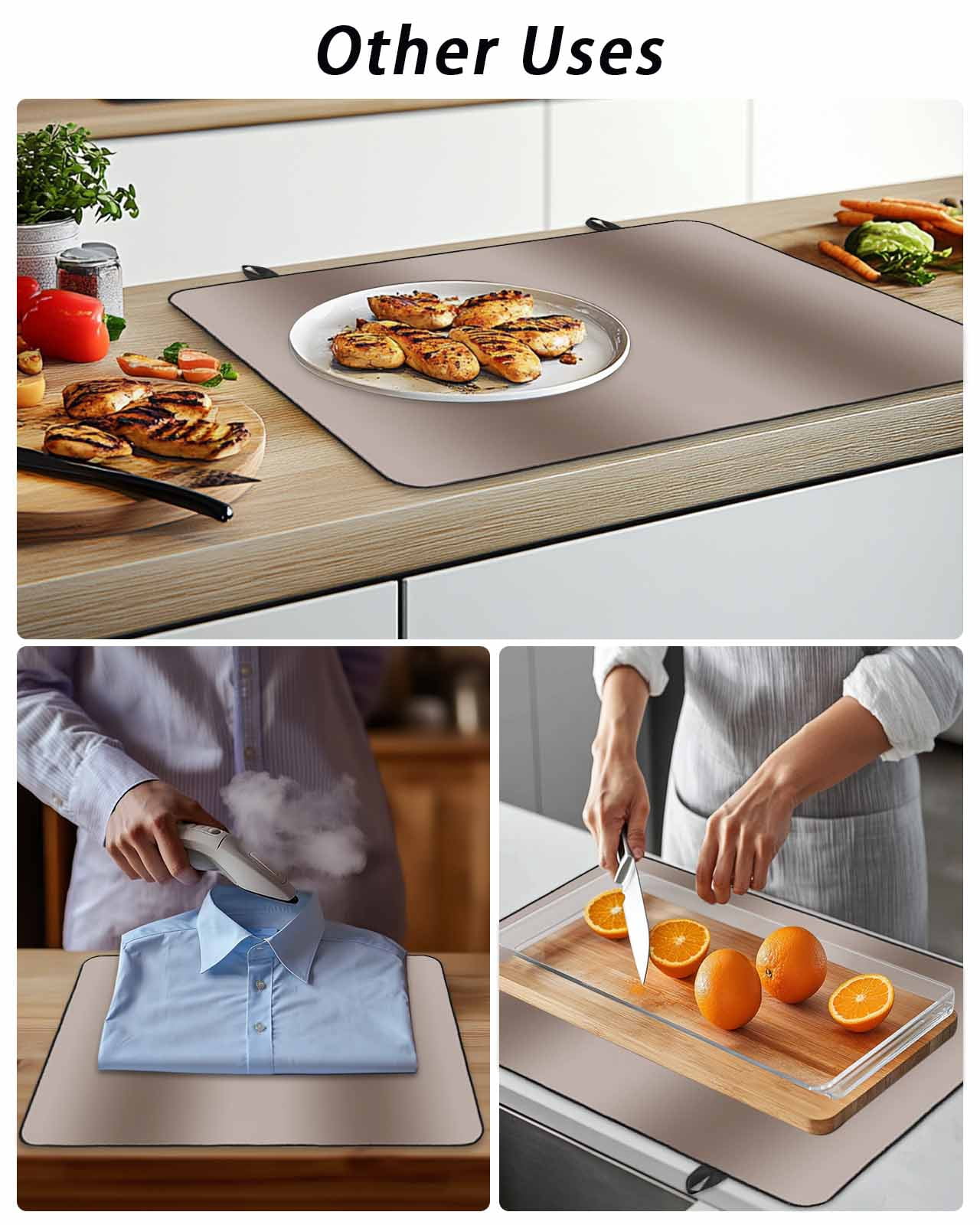 Stove Top Covers for Electric Stove, Brown Ombre Glass Stovetop Cover Protector, Modern Abstract Art Farmhouse Gradient Induction Cooktop Protector Oven Mat for Kitchen Countertop 24"x21"