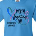 thumbnail image 4 of Inktastic Thyroid Cancer Awareness Pink, Blue, Teal Heart Ribbon Youth T-Shirt, 4 of 5