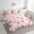 thumbnail image 3 of Castle Fairy Cartoon Flowers Bowtie Bedding Comforter Set 7 Pieces for Adults Female Men,Romantic Floral Rose Full Bedding Set Lightweight,Kawaii Love Heart Polka Dots Fitted Sheet Flat Sheet, 3 of 8