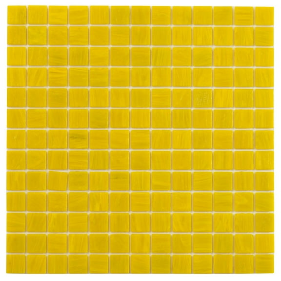 Apollo Tile Celestial 12 in. x 12 in. Glossy Canary Yellow Glass Mosaic Wall and Floor Tile (20 sq. ft./case) (20-pack)