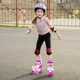 thumbnail image 4 of Costway 4 Sizes Adjustable Quad Skates with Light-up Wheels Safety Protection for Ages 8-13 Rose Red, 4 of 10
