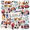 1A, variant on cartoon Sports Fitness Stickers, Waterproof Sports Fitness Sticker for Water Bottle Laptop Phone Cases Planner Skateboard Luggage Helmet Party Favor Decor, Ideal for Adults Teens Teacher Rewards