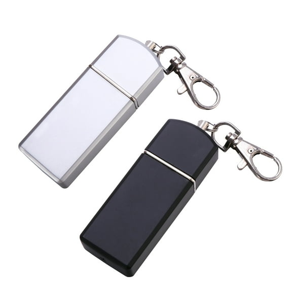 OUNONA 2 PCS Portable Ashtray Pocket Smoking Ash Tray with Lid Key Chain for Outdoor Travelling (Black/ Silver)