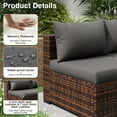 thumbnail image 4 of ELPOSUN 9 Pieces Patio Furniture Set All Weather Outdoor Sectional Sofa, Outdoor Modern Sectional Furniture Wicker Couch with Glass Coffee Table, Thicken Gray Cushions, Water Resistant, 4 of 8