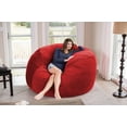 thumbnail image 3 of Chill Sack Bean Bag Chair, Memory Foam Lounger with Microsuede Cover, Kids, Adults, 6 ft, Pebble Red, 3 of 6