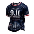 thumbnail image 2 of 9/11 25th Anniversary Shirt 911 We Will Never Forget T Shirts for Man Memorial Day Anniversary Patriotic Tshirt Navy 3XL, 2 of 4