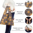 thumbnail image 5 of 5 Pack Foldable Shopping Bag,Halloween Pumpkins and Witch Hats Reusable Grocery Bags with Pockets,Large Reusable Tote Bags with Handles Waterproof & Lightweight, 5 of 6