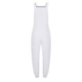 thumbnail image 5 of AWXNJUX Jumpsuits for Women Women's Cotton and Linen Pocket Casual Loose Long Camisole Jumpsuit (White,M), 5 of 5