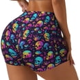 thumbnail image 2 of Fotbe mushroom Skull star Seamless Shorts, Womens Workout Shorts High Waist Stretch Booty Short for Gym/Yoga/Running/Biking-X-Large, 2 of 9