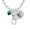 C, variant on Green Crystal Heart - A - Initial Badge Clip Necklace