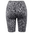 thumbnail image 3 of A2Y Women's Brushed Microfiber Leopard Print Biker Bermuda Shorts Grey L, 3 of 3