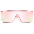thumbnail image 4 of FEISEDY Women Men Flat Top Shield Sunglasses Oversized Square Rimless Shades UV400 B2470, 4 of 7