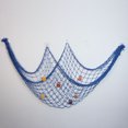thumbnail image 1 of Nvzi Red de pesca de conchas de 78,7 x 39,37 pulgadas para decoración de pared - Red colgante de algodón estilo mediterráneo para fotos, ideal para decoración de fiestas, 1 pieza, color azul., 1 of 5