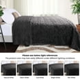 thumbnail image 3 of Superior Arctic Fleece Boho Knit Jacquard Blanket, Twin, Charcoal, 3 of 7