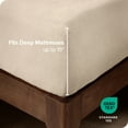 thumbnail image 5 of Bare Home Cozy Fleece Fitted Sheet - Extra Plush Polar Fleece - Deep Pocket Bed Sheet - Full, Sand, 5 of 7