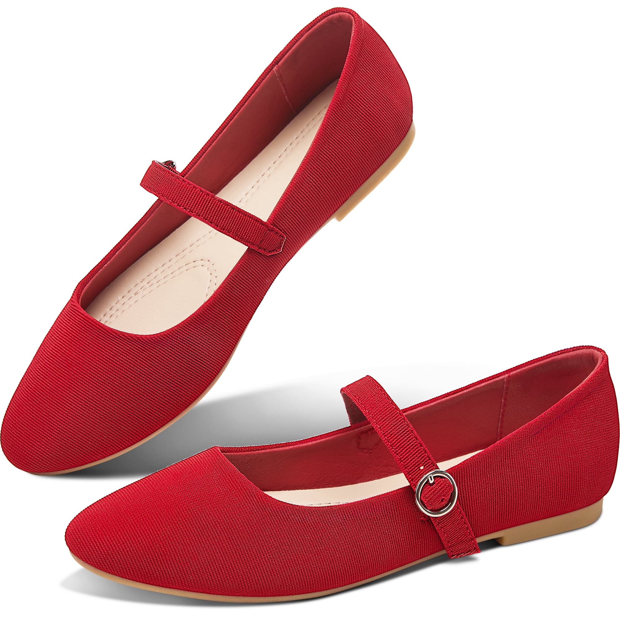 Obtaom Women's Mary Jane Round Toe Ballet Flats photo 1