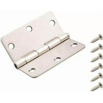 12PK Everbilt 3-1/2 in. Satin Nickel 1/4" Radius Corner Silent Squeak Free Door Hinges 28696