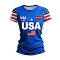 thumbnail image 2 of 250th Anniversary Printed Women Shirts Casual 250 Years Of Freedom T Shirt Short Sleeve Tshirts Patriotic Tops, 2 of 5