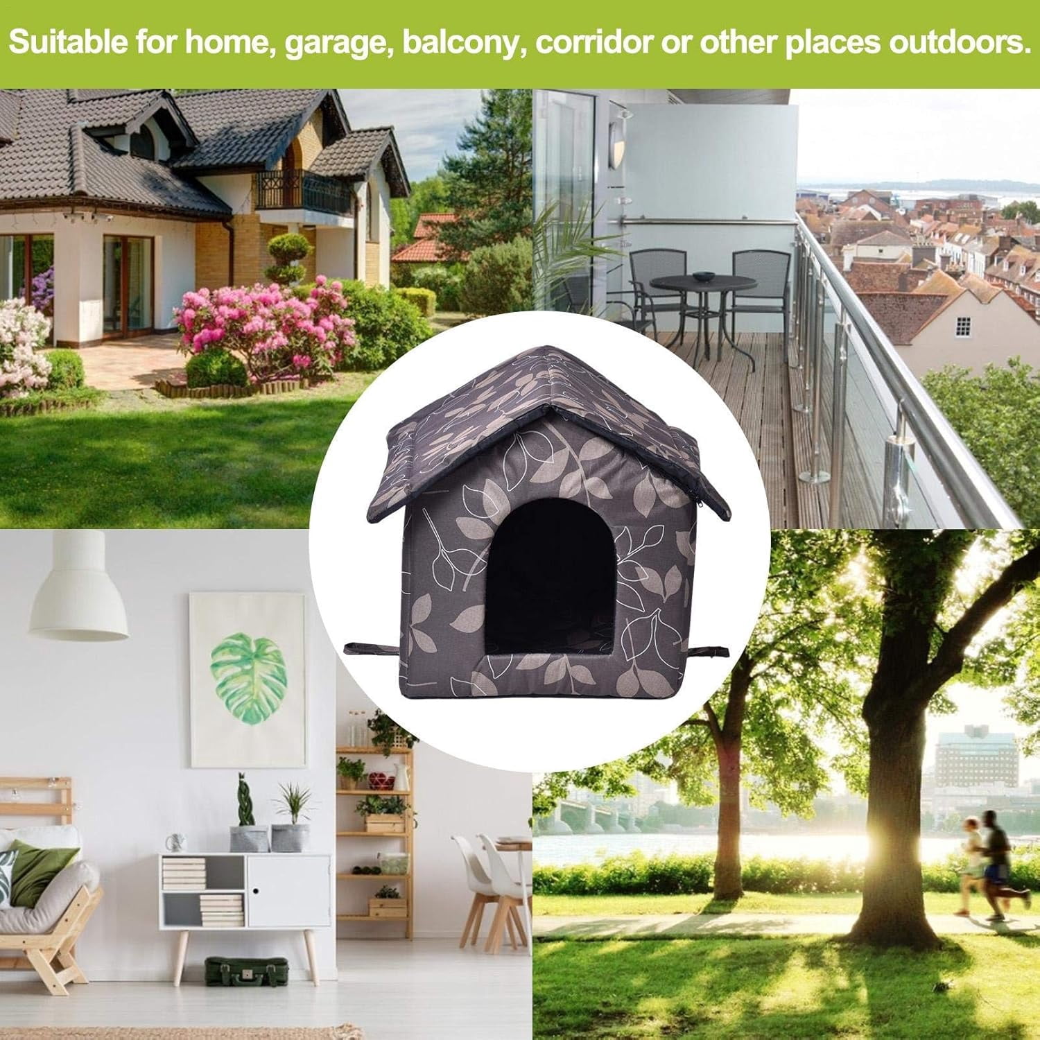RKXQT Outdoor Pet House, Waterproof Thickened Cat Nest Tent Cabin Pet Products, Kitten House Outdoor Heated Cat Shelter-L