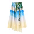 thumbnail image 1 of Faldas de playa para mujer Faldas de verano con abertura irregular de cintura alta estampadas Abanopi 2XL, 1 of 7