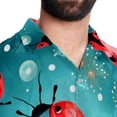 thumbnail image 5 of Seven Starred Ladybird Men's Printed Button Down Short Sleeve Casual Summer Beach Shirt - Unisex, 5 of 6