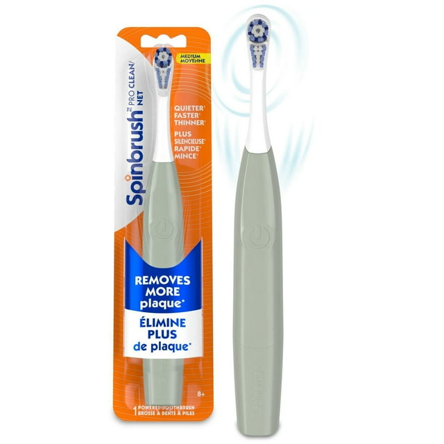 Spinbrush PRO CLEAN Battery Powered Electric Toothbrush for Adults, Medium Bristles