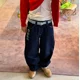 thumbnail image 2 of Pantalones vaqueros holgados con estampado de letras para hombre, estilo punk, estilo Harajuku, de gran tamaño, de longitud completa, de color azul, estilo hip hop callejero Y2k, con pierna ancha, 2 of 5