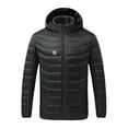 thumbnail image 5 of Smart Heated Jackets for Men with 4-Zone Control 21 Heating Areas USB Charging 10002mAh Hooded Small print Outwear (Battery Not Included), 5 of 7