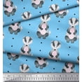 thumbnail image 2 of Soimoi Blue polyester Crepe Fabric Dots & Raccoon Animal Print Fabric by the Yard 52 Inch Wide, 2 of 3