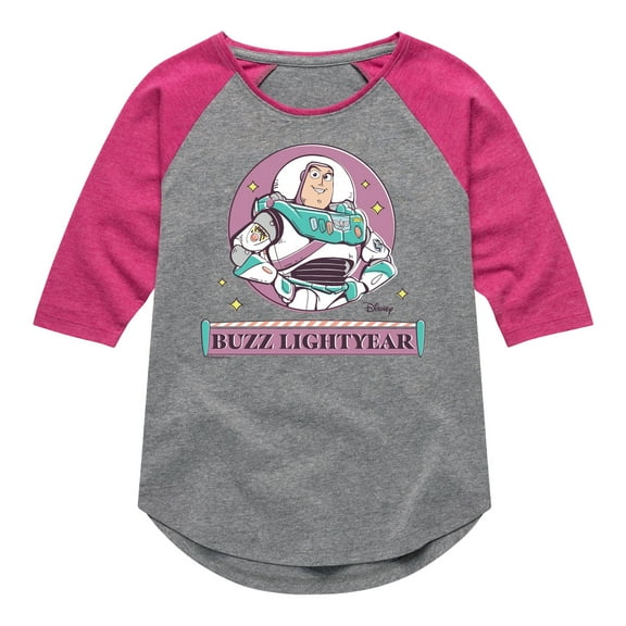 Toy Story 4 - Sunny Side Up Buzz - Toddler & Youth Girls Raglan Graphic T-Shirt