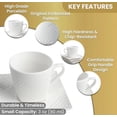 thumbnail image 3 of Espresso Cups With Saucer - 3 oz (90 ml) Turkish Coffee Cup, Small Modern Embossed Porcelain for Expresso, Cuban & Arabic Coffee, Elegant White (Set of 6)$$, 3 of 6