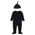 thumbnail image 3 of Kogui Baby Rompers Boys Winter Little Bean Baby Bodysuit Hat - Fall One-Piece Romper Coming Home Outfit Boy Girls Jumpsuit 0 3 6 9 12 18 24 Months (Black,3-6 Months), 3 of 9