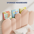 thumbnail image 4 of SLSY Double Bed Frame with Headboard, Cactus Upholstered Platform Bed for Boys and Girls, Soft Rounded Corners, Solid Wood Slats for Support/No Box Spring Required, Pink, 4 of 9